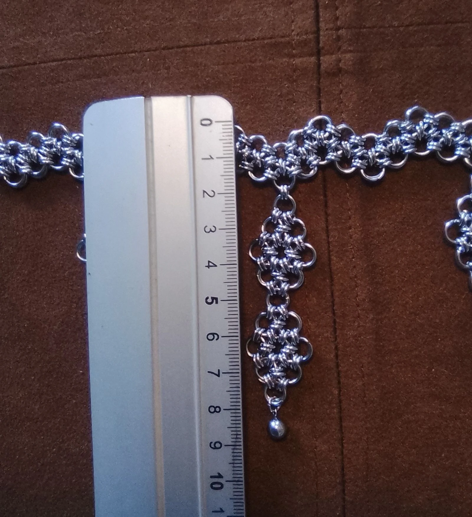 Off-shoulder "lace" Japanese chainmail choker necklace – photo 6